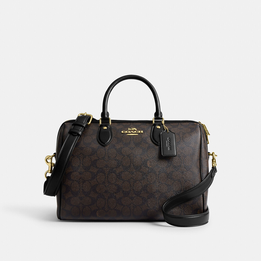 Excellent Condition Coach Rowan Large Satchel Bag In Signature Canvas